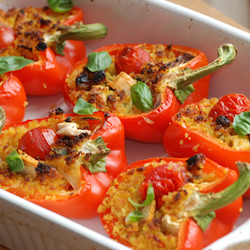 couscous stuffed red peppers