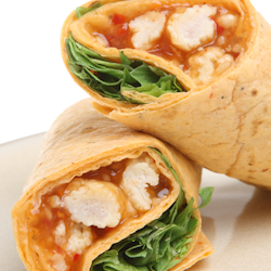 ginger peanut chicken vegetable wraps