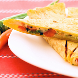 red pepper pesto quesadillas