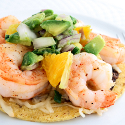 tropical shrimp tostadas