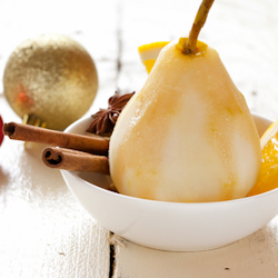wine basted pears